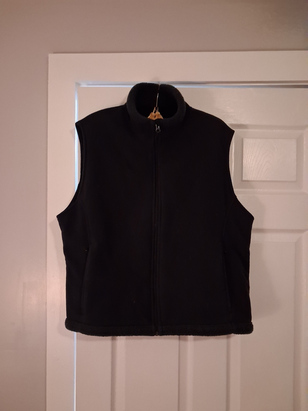 Lands' End Black Fleece Zip-Up Vest